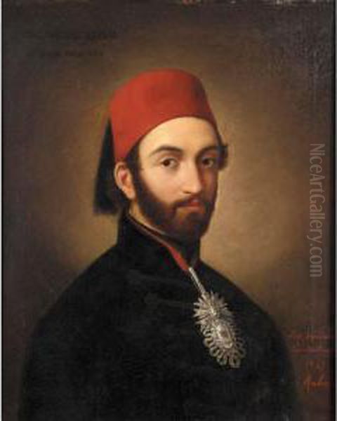 Signed, Dated And Inscribed Peint D""apres Nature/constantinople/1847/rubio L.r., And Titled Abdul Mejid Khan/aetatis Suae Xxv U.l. - view 1
