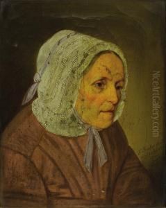 Portrait, Woman Wearing A Lace Cap by Franz Rucker