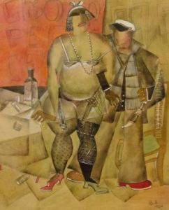 Two Figures by Konstantin Ivanovich Rudakov