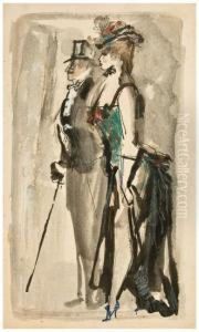 Society Couple by Konstantin Ivanovich Rudakov