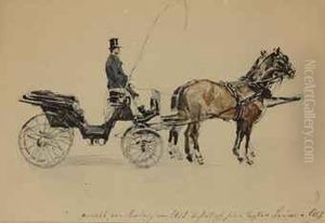 A Horse-drawn Carriage by Rudolf Ritter von Alt