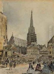 Construction In Front Of Saint Stephen's Cathedral, Vienna