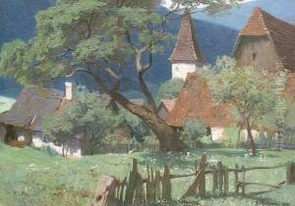 Blick Auf Kleine Ortschaft Mit Kirche - view 1