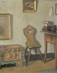 Interieur Mit Bauernmobel. by Ernst Georg Ruegg