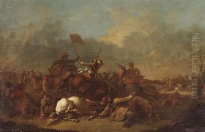 A Cavalry Skirmish by Rugendas, Georg Philipp I