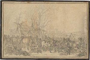 Rastende Soldaten Vor Einem Stadttor by Rugendas, Georg Philipp I