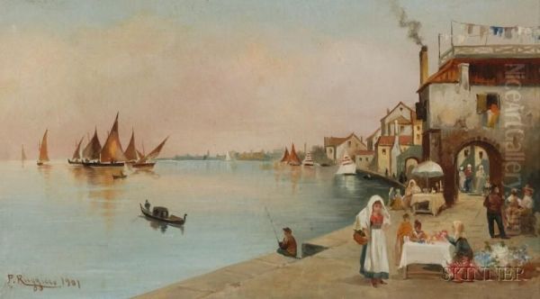 The Flower Vendor Overlooking The Canal. - view 1