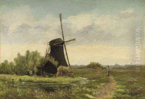 Walking On A Sandy Path Near A Mill - view 1