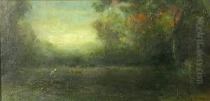 Landscape With Farmer In The Foreground by Benigino Yamero Ruiz