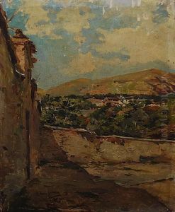 A Yard And Wall, Probably In Southern Spain by Manuel Ruiz Guerrero