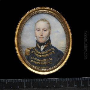 An Officer, Wearing Blue Coat With Gold Frogging And Epaulette, Frilled White Chemise And Black Stock.