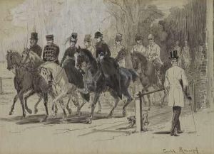 Gesellschaft Beim Sonntagsritt by Emil Rumpf