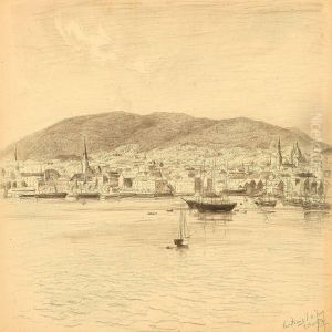 Twoharbour Sceneries From Frederikshald And Oslo, Norway by Ludwig Fried. Julius Runge