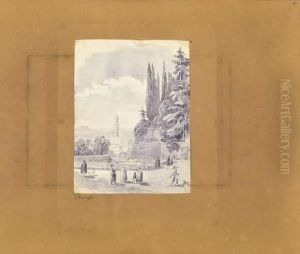 Promeneurs Dans Les Jardins Boboli. by Philipp Otto Runge