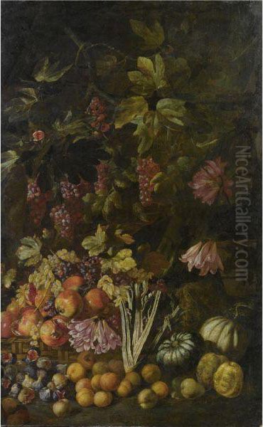 Natura Morta Di Fiori E Frutta - view 1