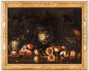 Natura Morta Di Ortaggi, Frutta E Fiori by Giovan Battista Ruoppolo