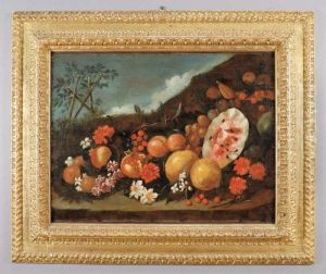 Naturamorta Con Anguria, Frutta E Fiori