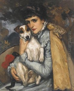 Jeanne With Her Terrier by Bonny Rupert