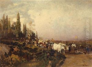Grape Harvest In Northern Italy by Robert Russ