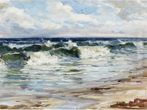 Waves Breaking At The Shore by George Horne Russell