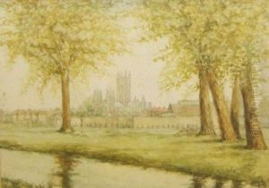 View Across River To Canterbury Cathedral