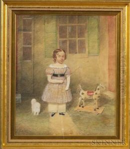 Boy With A Whip, Horse Pull Toy, And Dog.