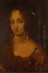 Oil Onpanel, Head And Shoulders Portrait Of A Lady Wearing Pearls,unsigned, 15.5" 12.5" Oil Onpanel, Head And Shoulders Portrait Of A Lady Wearing Pearls,unsigned, 15.5" 12.5"