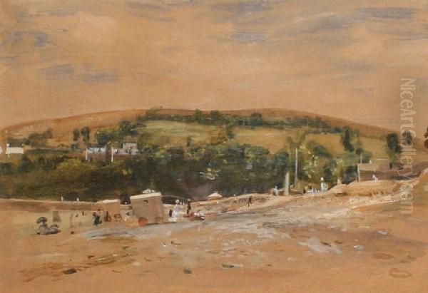 Beach Scene With Hills Beyond - view 1