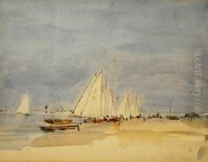 Yachts At Blakeney by Walter Westley Russell