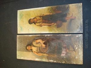 Peasant Girl With A Basket, Together Withanother Similar