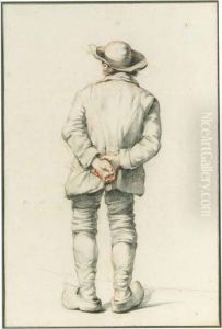A Study Of A Man In A Hat On Clogs, Seen From Behind