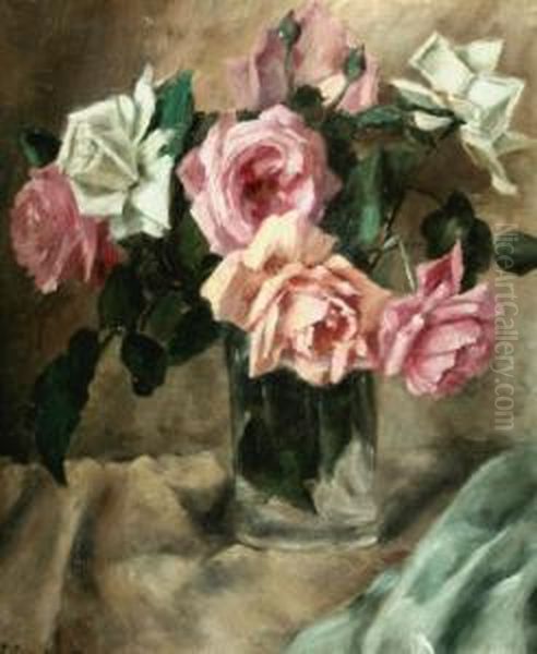 Stilleven Met Rozen. Gesigneerd - view 1