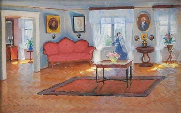 Kobieta Przy Oknie W Salonie - view 1