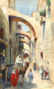 Figures On The Via Delarosa by Anna Rychter-May