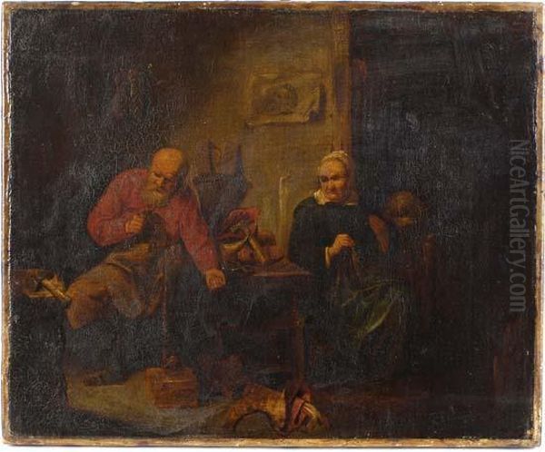 A Cobbler And His Wife In An Interior - view 1