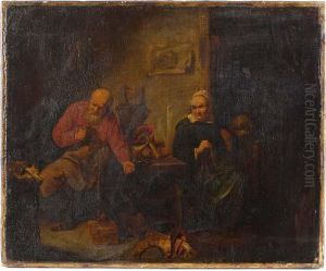 A Cobbler And His Wife In An Interior by David Ryckaert