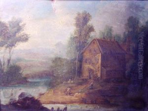 Figures By A River Cottage