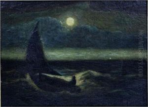 Man In Boat On Moonlit Sea by Albert Pinkham Ryder