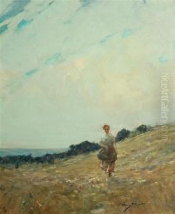 Girl In Landscape by Chauncey Foster Ryder