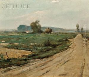 Landscape With Figure On A Hay-filled Ox Cart