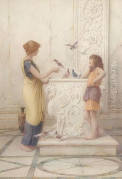 Girls By A Wellhead With Birds - view 1