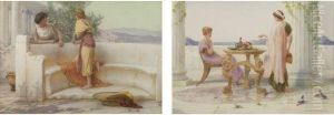 The Love Story; The Alfresco Repast by Henry Ryland