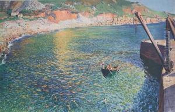 Harbour Scene, Probably Lamorna Cove,cornwall - view 1