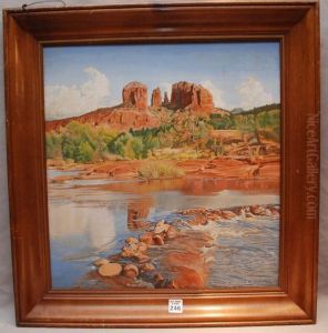 . Western Landscape With Indian On Horseback by Charles Reuben Ryley