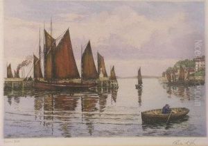 Brixham Boats by Charles Reuben Ryley