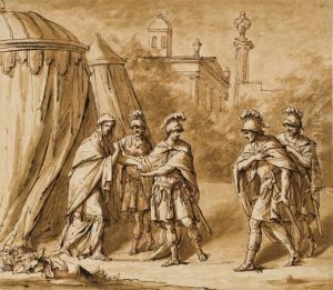 Coriolanus And His Encampment Outside Rome by John Michael Rysbrack