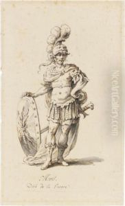 Mars, In Classical Armour, Supporting A Shield by John Michael Rysbrack