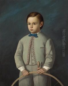 A Portrait Of A Young Boy With His Toyhoop A Portrait Of A Young Boy With His Toyhoop