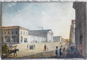A View Of Sadovaya Ulitsa, St Petersburg by Karl Friedrich Sabat Samuel