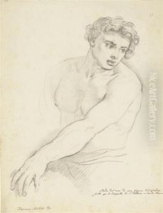 A Study Of A Man, Half-length With His Left Arm Outstretched